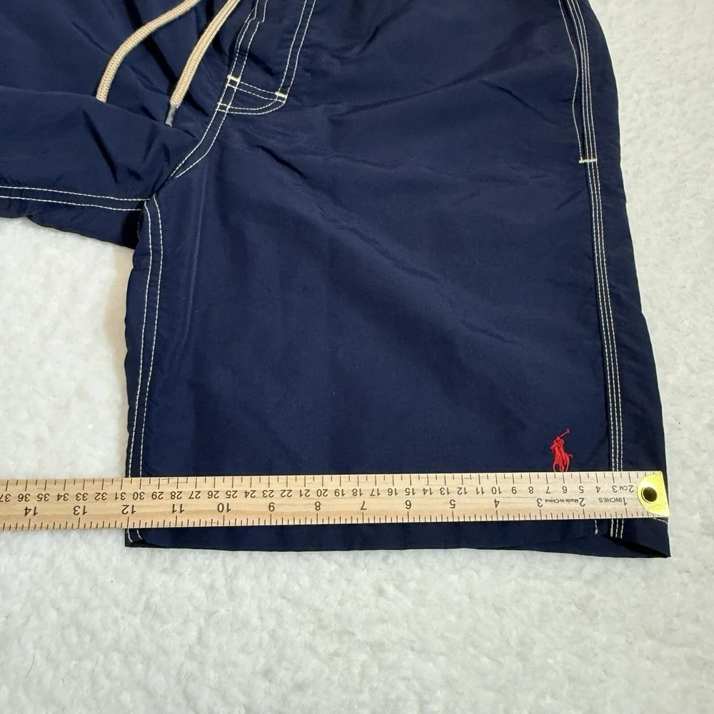 Polo Ralph Lauren Swim Shorts Mens M Lined Board Shorts Nylon Blue Solid